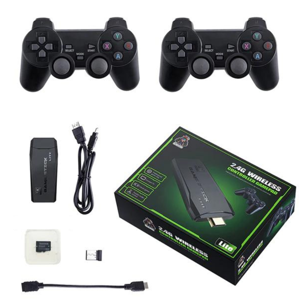 MaxPlay™- Game Stick y Audífonos Bluetooth: ¡juega, escucha y vive la emoción!