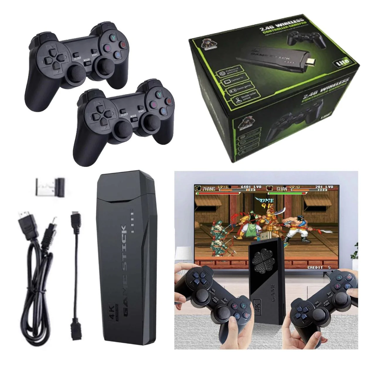MaxPlay™- Game Stick y Audífonos Bluetooth: ¡juega, escucha y vive la emoción!